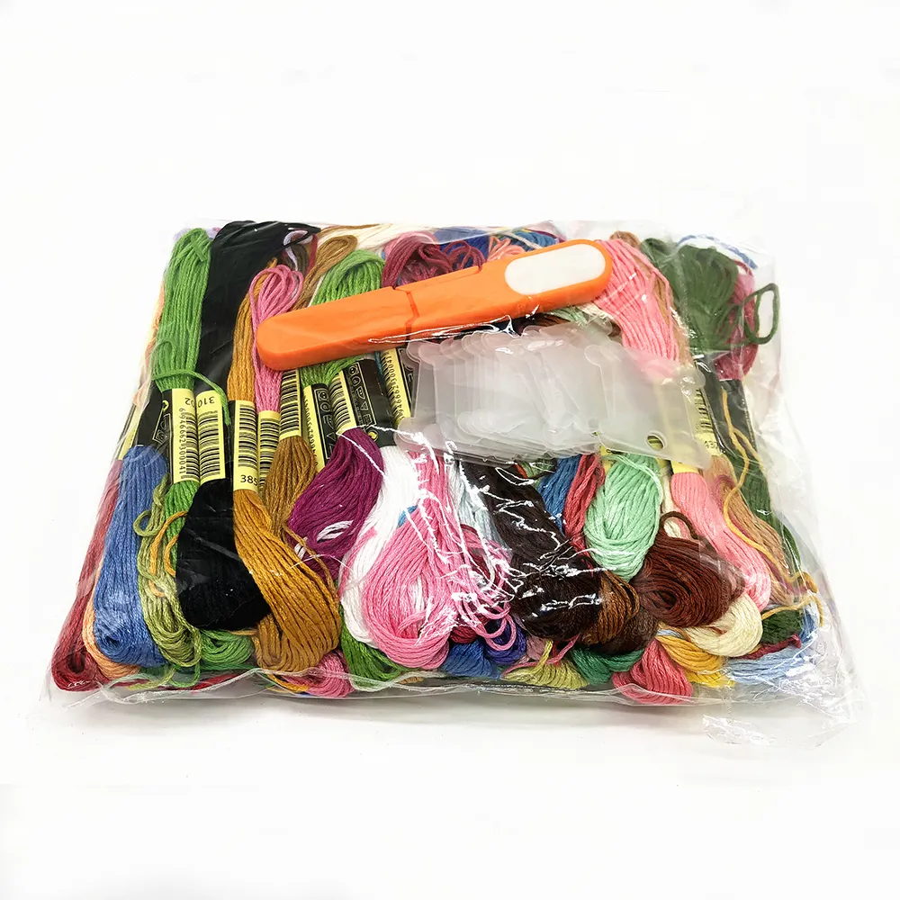 100 Pcs Floss Kruissteek Draad Set Met Schaar En Spoel Dmc Kleur