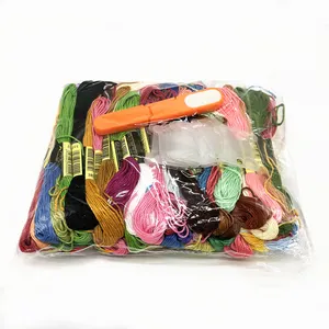 100pcs floss cross stitch thread set with scissors and bobbin dmc color