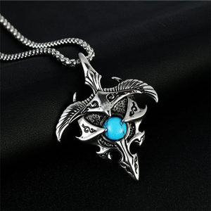 Prezzo di fabbrica della collana dell'<span class=keywords><strong>aquila</strong></span> dell'acciaio inossidabile della collana del pendente dell'<span class=keywords><strong>aquila</strong></span> turchese di stile Punk dell'annata - Product Image 3