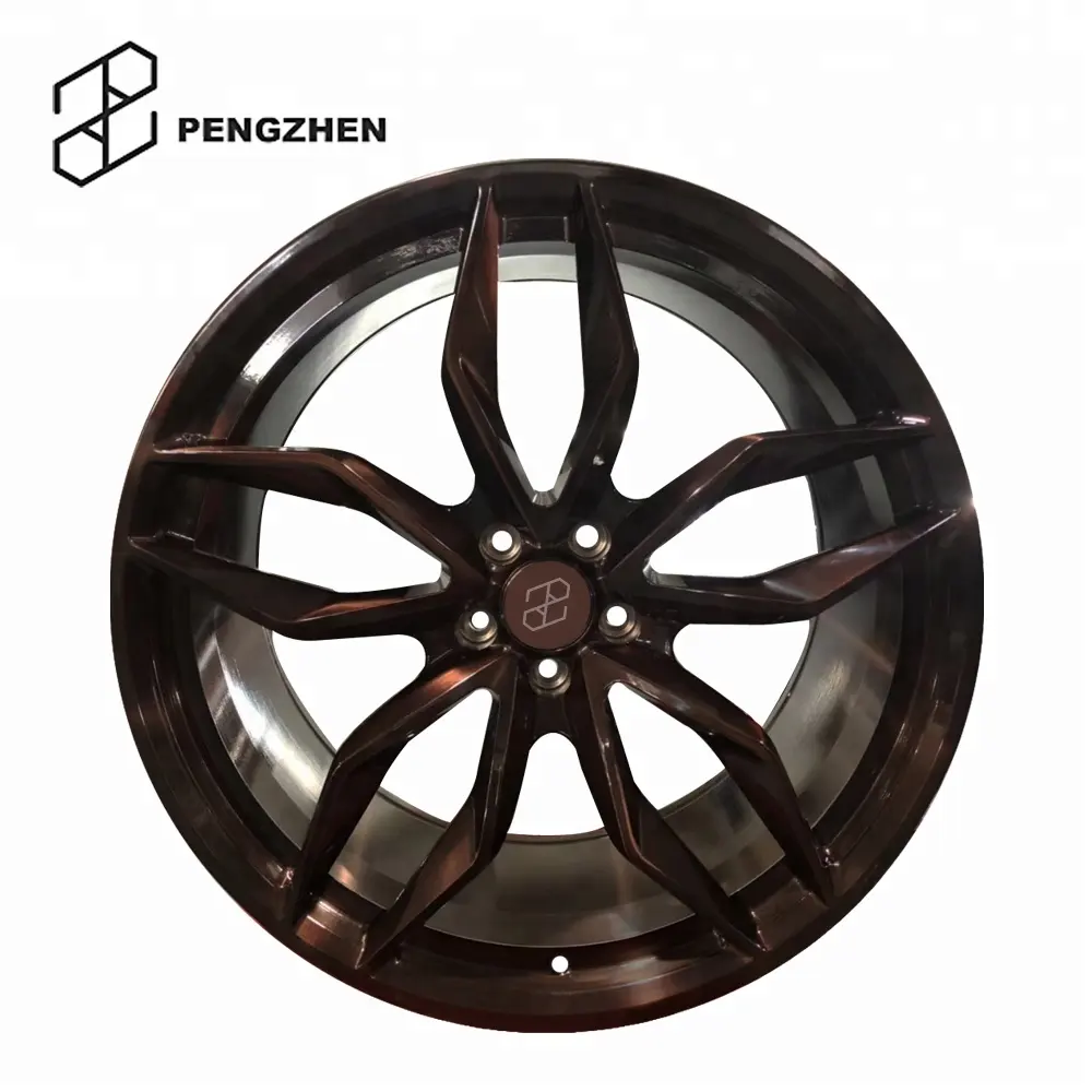 Pengzhen fırçalanmış bronz renk 5 çift ispitli tekerler 19 20 inç 5x112 dövme araba jantları Benz AMG GT için