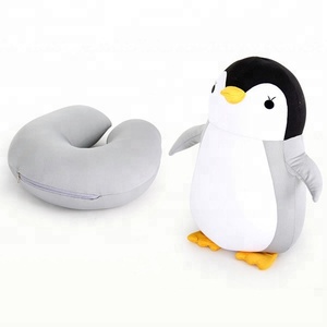 Personalized Convertible Soft Plush <strong>Penguin</strong> Travel Neck Massage Pillow Custom OEM Cute Kids Memory Foam Animal U Pillow 2 in 1 - Product Image 3