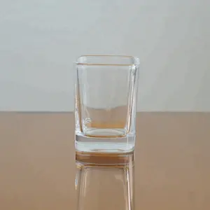 Cheap square shot glass small glass cup for liquor/vodka