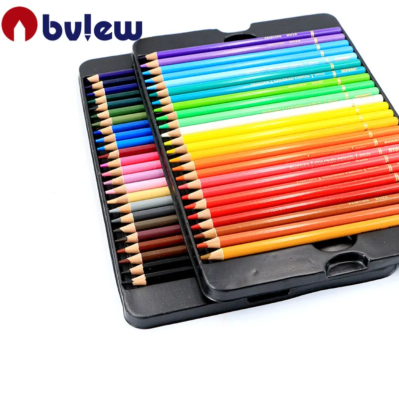 ดินสอสีตะกั่วน้ำมันคละสี,แกนนิ่ม48สีสำหรับระบายสี