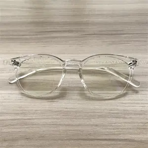 Montura redonda TR90 para gafas para hombre y mujer, lentes transparentes, a la moda
