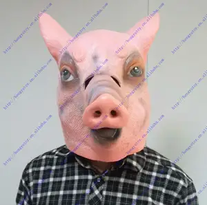 The Best Selling Realistic party Animal Head Carnival Pror Latex pig mask for Masquerade