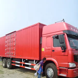 Gran volumen 6x4 25ton Howo camioneta de carga contenedor camión de caja para la entrega urgente