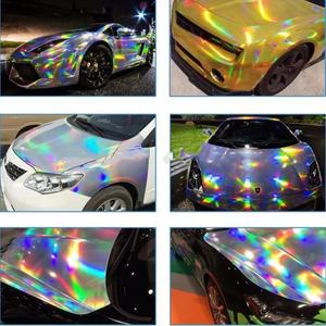 Huianhao — autocollant Laser chromé 1.52*18m, feuille de Film arc-en-ciel holographique pour emballage de voiture en vinyle - Product Image 2