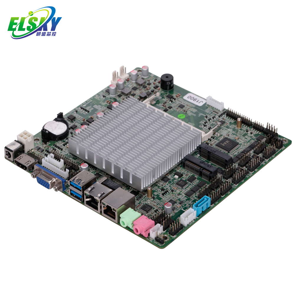 ELSKY безвентиляторная Материнская плата Intel Celeron J1900 Quad Core 2,4G Mini-ITX поддержка DDR3 max 8 Гб VGA LVDS (опция J1800 orJ2900)