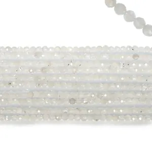 Natural White Moonstone Round Beads  2mm Faceted Stone Beads  Gemstone Beaded for Bracelet Necklace Making