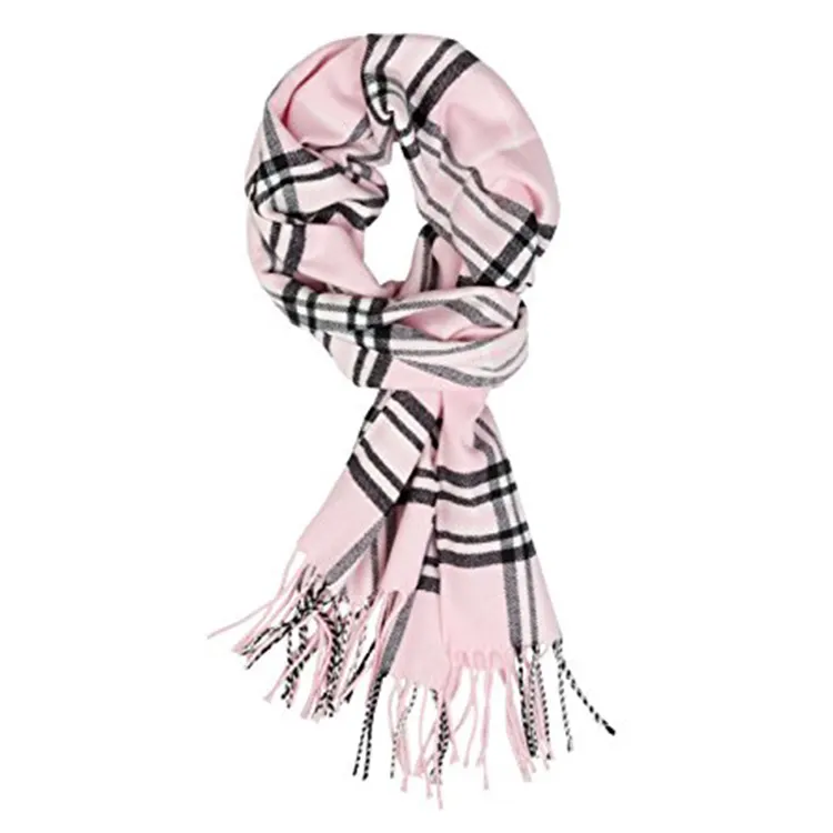 Scarf Men Plaid Cashmere Feel Classic Soft Luxurious Cashmere Scarf Plaid Infinity Scarf For Men Women