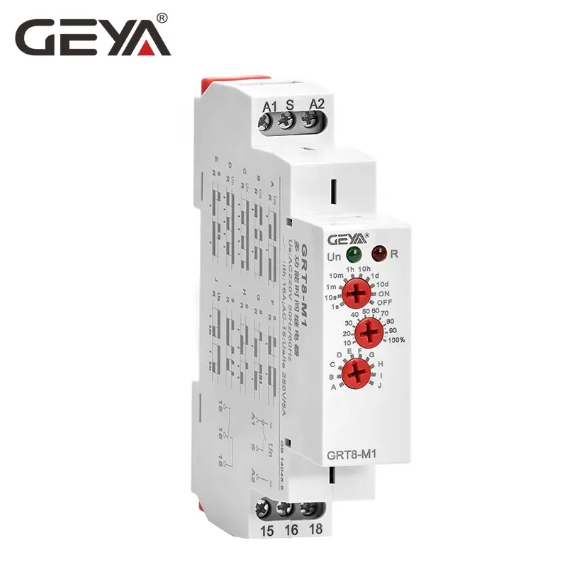 Geya Din Rail GRT8-M Multifunctionele Tijd Schakelaar 12 Volt Verstelbare Timer Relais Ac/DC12V-240V