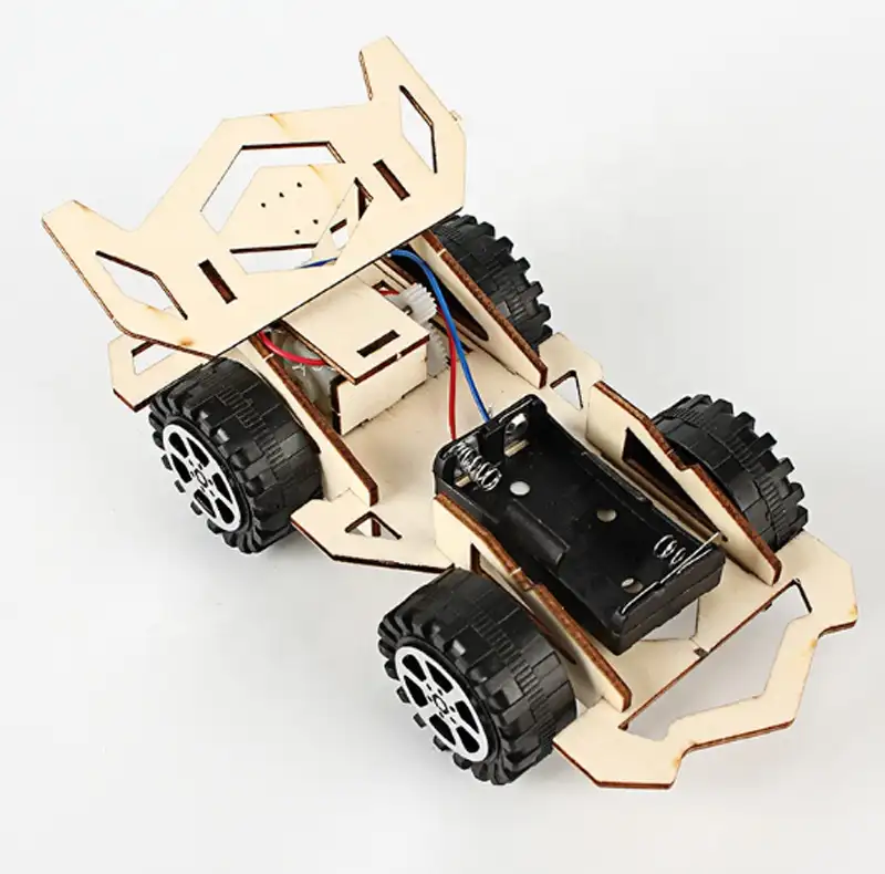 DIY 전기 나무 레이싱 자동차 조립 퍼즐 과학 실험 교육 미니 모델 조기 학습 장난감 어린이