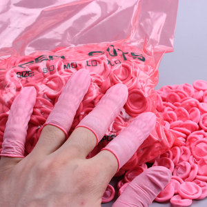 Groothandel Roze Natuurlijke Latex Vinger Babybedjes Anti-Slip Vinger Babybedjes Maleisië - Product Image 2