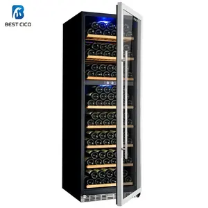 Dual Zone 168bottles compressor wine cooler with build in design , seamless stainless steel wine chiller CE ROHS SAA