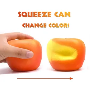 Nuevos juguetes calientes de la llegada Cambio de color de la temperatura Juguete blando PU suave Apple Niños Squishies Juguetes