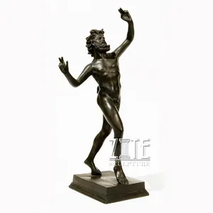 Antique bronze dancing fauno danzante sculpture