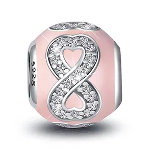 Nuovo arrivo bracciale personalizzato OEM/ODM bead 925 argento Sterling bead Infinity Charms - Product Image 1