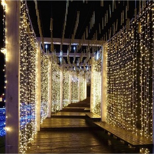 3x3m 6x3m LED Guirlande lumineuse féerique Rideau de Noël lumineux clignotant pour fenêtre Noël Chambre Fête Mariage Jardin Mur