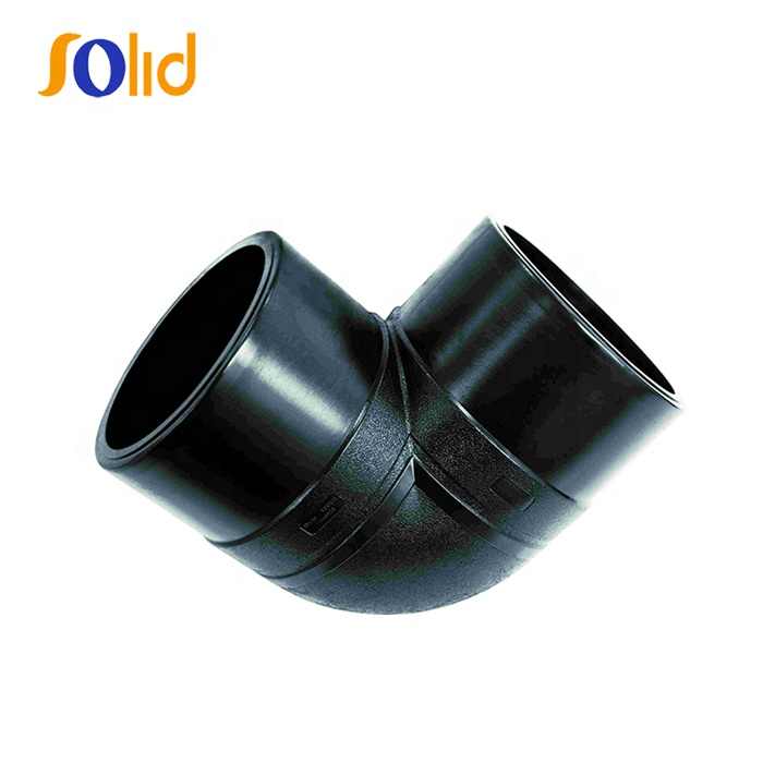 Black Color Plastic PE Pipe Fittings HDPE Butt Fusion 90 Degree Elbow