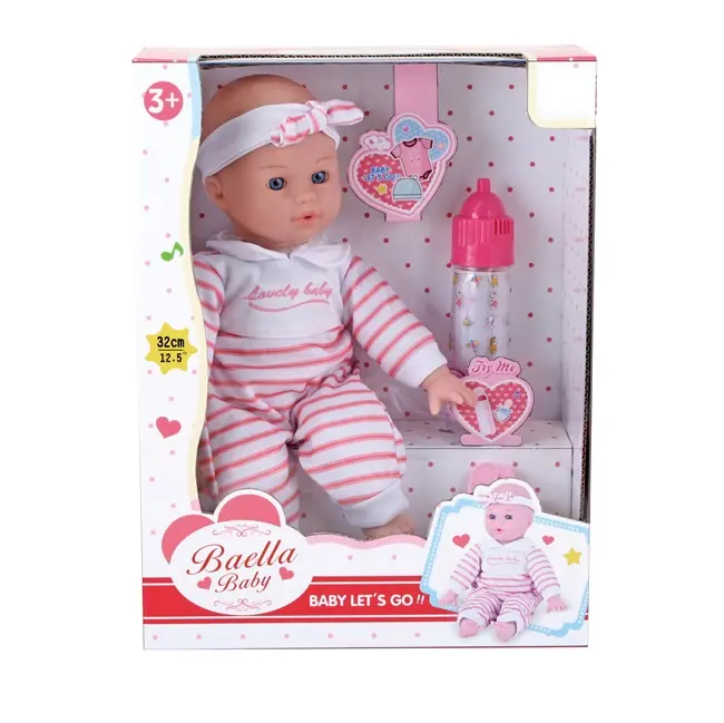 12.5นิ้วสาวชุดเพลงไวนิลน่ารักตุ๊กตาทารกของเล่นที่มีอุปกรณ์หัวนม