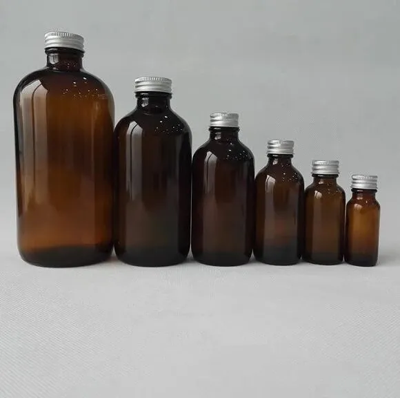 2oz 4oz 8oz 16oz wholesale Oral liquid syrup pharmaceutical medical round amber glass bottle with cap amber boston bottle