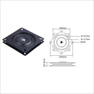 Accessoires de mobilier, plaque <span class=keywords><strong>pivotante</strong></span> pour tabouret de bar, 8 pouces, 195 mm carré, mécanisme de verrouillage rotatif à 360 degrés - Product Image 3