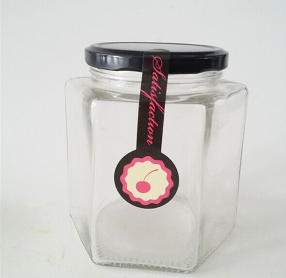 45~730ml glass honey jar hexagon shape honey glass jar