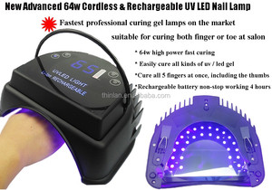 Shenzhen neueste 64 Watt FÜHRTE Nagel Trockner Touch Sensor Lcd-bildschirm Maniküre maschine UV Gel führte nagel lampe Mit Griff weiß farbe