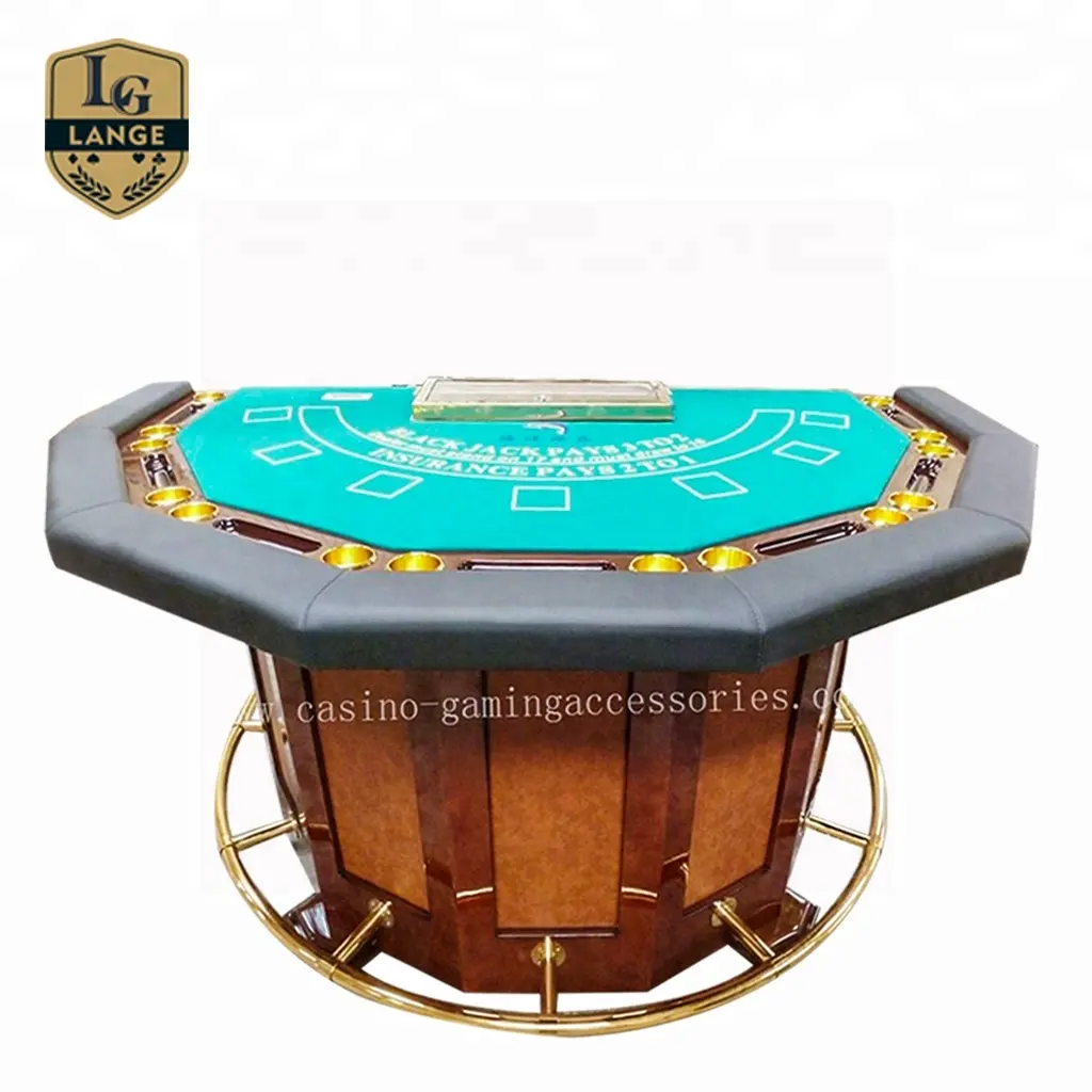 Luxury Half Round Mini Blackjack Caribbean Poker Table Baccarat Table Gaming Table