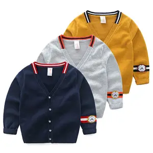 新产品想法与小男孩时尚毛衣 v领 Knittined 中国网上购物