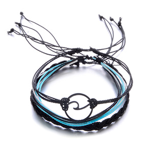 Ensemble de bracelets en corde cirée colorés faits à la main pour la Saint-Valentin, 3 pièces/ensemble, pour femmes, hommes, bracelets d'amitié - Product Image 6