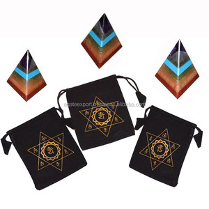 Collé Chakra Triangle Pyramides Sculpté Agate Pierres Précieuses Feng Shui Produit de Guérison avec Style Floral Acheter Usd Chakra Pierres - Product Image 1