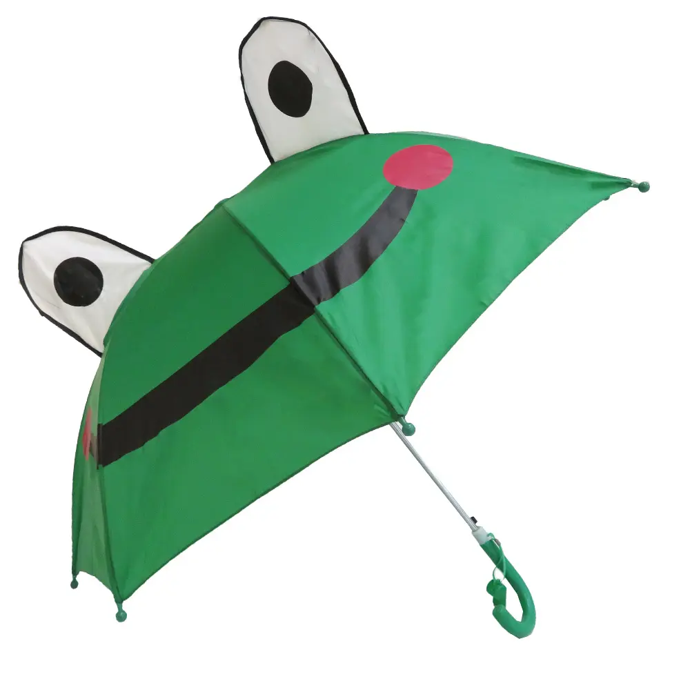 Top Selling Producten 2021 Dier Vorm Relatiegeschenk Kleine Groene Kind Paraplu Met Oren