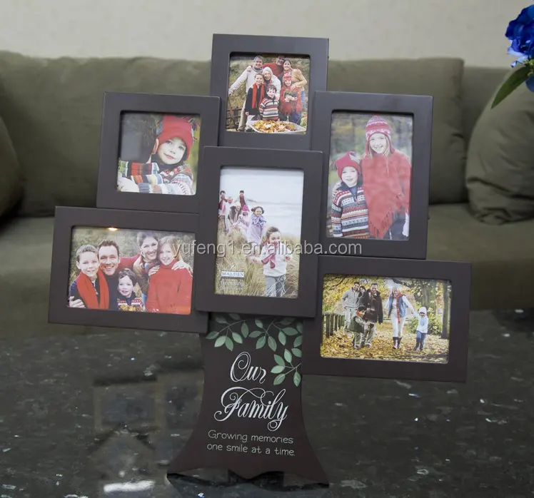 Groothandel Goedkope Schilderen Fsc Mdf Collage Familie Boom Multi Foto Fotolijst Voor Tafel Staande