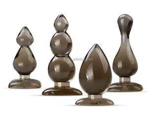 Beautiful 4 Shapes 4pc Set Soft TPR Brown Anal Plug Can Be Sold Seperately For Ault Stimulation Butt Plug