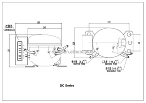 Compresseur de réfrigération 24 volts CC 12v <span class=keywords><strong>Congélateur</strong></span> <span class=keywords><strong>coffre</strong></span> Réfrigérateur Compresseur R134a QDZH30G Type de moteur BLDC - Product Image 2