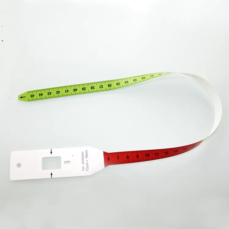 PP Material Eco-friendly Soft MUAC Measuring Tape Ruler Black Orange Plastic Tape Measure Keychain Measuring Baby Head Licheng