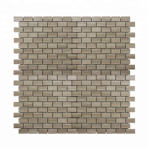 Mosaico de mármol de madera de Atenea pulido 1 "x 2", mosaico de ladrillo - Product Image 5