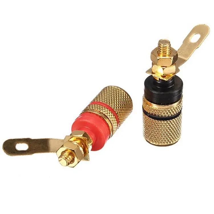 Gold plating amplifier speaker terminal binding post 4mm banana jack connector