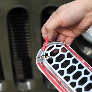 Inserções Grade de Malha De prata para Jeep <span class=keywords><strong>Wrangler</strong></span> <span class=keywords><strong>JK</strong></span> 2007-2017-7 Peças de malha grille insert - Product Image 4