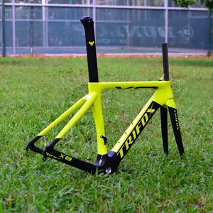 Горячая Распродажа 2021, желтая и красная окрашенная карбоновая рама для дорожного велосипеда, карбоновая рама для велосипеда