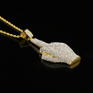 Colliers avec strass pour hommes, chaînes et pendentifs Hip Hop, bijoux à la mode, accessoire pour le Hip Hop, couleur or, chaînes avec corde de 6mm ou 30 pouces - Product Image 2