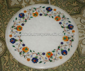 Marble Round Inlay <b>Table</b> <b>Top</b> - Product Image 1