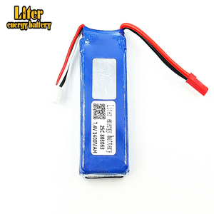 Тарантула X6 Lipo батарея 7,4 v 1400 mAh 803063 2 S 25C JST для WLtoys Квадрокоптер Дрон V666 V262 V323 вертолет - Product Image 3