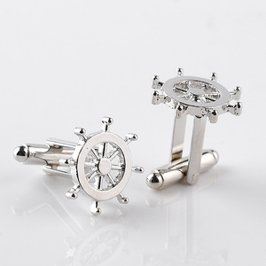バルク中国メーカーカスタムロゴ刻印ステンレス鋼航海ブランクカフスボタン - Product Image 2
