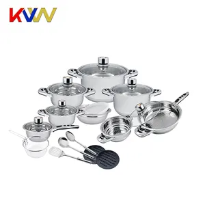 Nhà Máy Trung Quốc 21 Piece Chuyên Nghiệp Bạch Kim Thép Không Gỉ Cookware Set