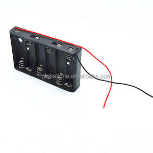 6 x Tamaño AA (<span class=keywords><strong>UM</strong></span>-3 * 6) Caja Caja Del Sostenedor Negro Plástico Batería 9 V Con Alambre plomo - Product Image 4