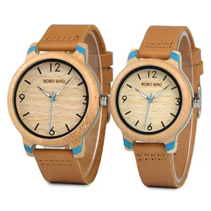 BOBO BIRD Custom Couple Wood Watch Lovers Wooden Wrist Watch for Couples