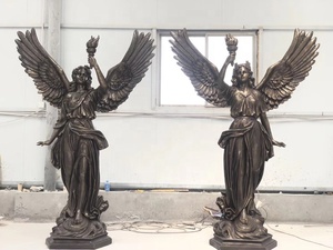 Escultura Decorativa de Ángel Dorado para Jardín, Estatua de Ángel de la Diosa de la Luz - Product Image 2