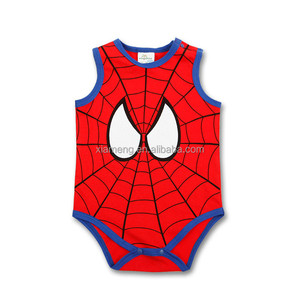 Sin mangas al por mayor recién nacido mono del bebé roomper sets impreso superman/Spiderman - Product Image 6